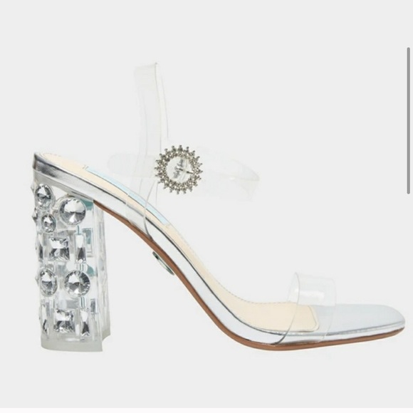 NWT BLUE BETSEY JOHNSON Erika Clear Lucite Heels - Picture 3 of 10